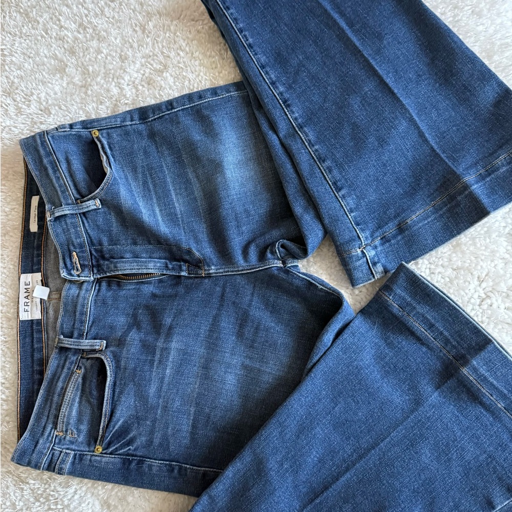 Frame Denim Medium Blue Flare Jeans - Picture 10 of 11